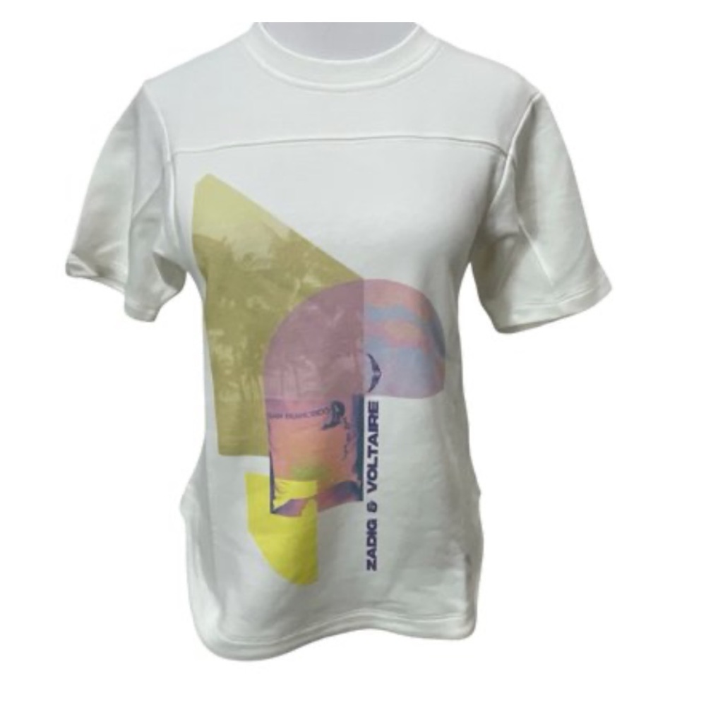 Zadig & Voltaire Bow Mo Terry Palmer Short Sleeves Shirt Size XS NWT